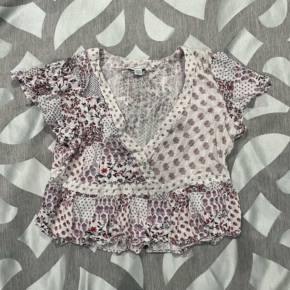 Paisley cropped blouse